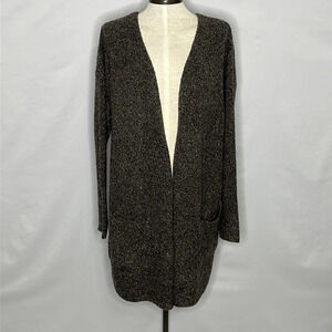 Garnet Hill Merino Wool & Yak Hair Long Line Oversized Cardigan - Size XS
